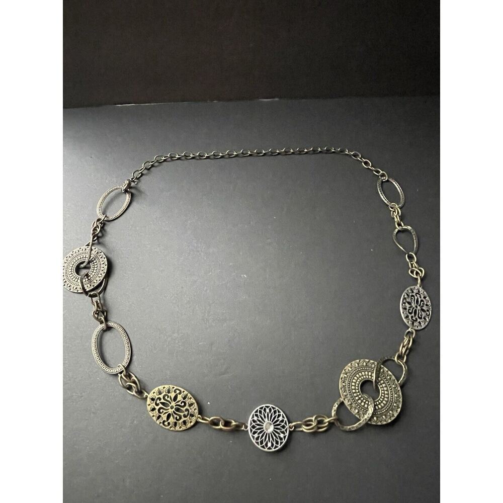Premier Designs Chunky Chain Necklace Brutalist Bronze Gold Tone Adjustable